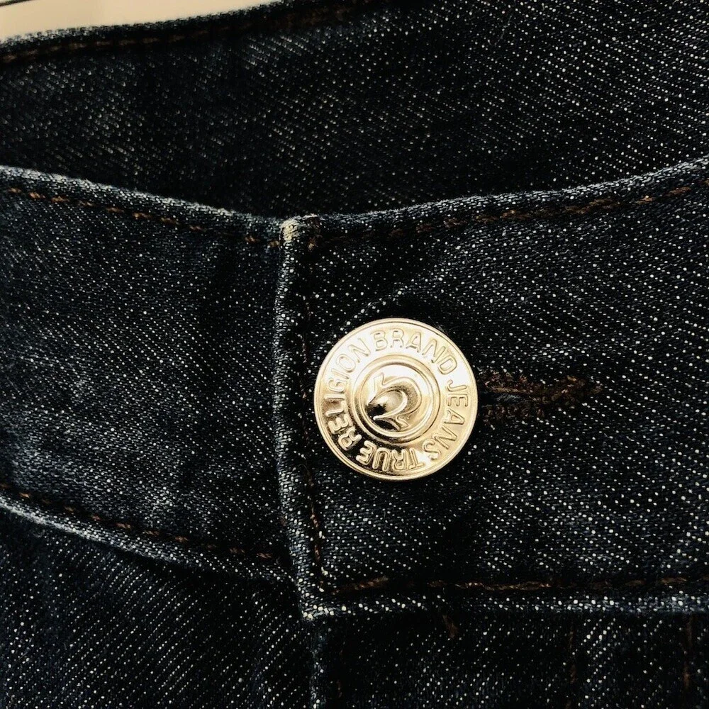 True Religion Men's Blue Denim 100% Cotton Mid Rise Straight Legs Jeans Pant 40